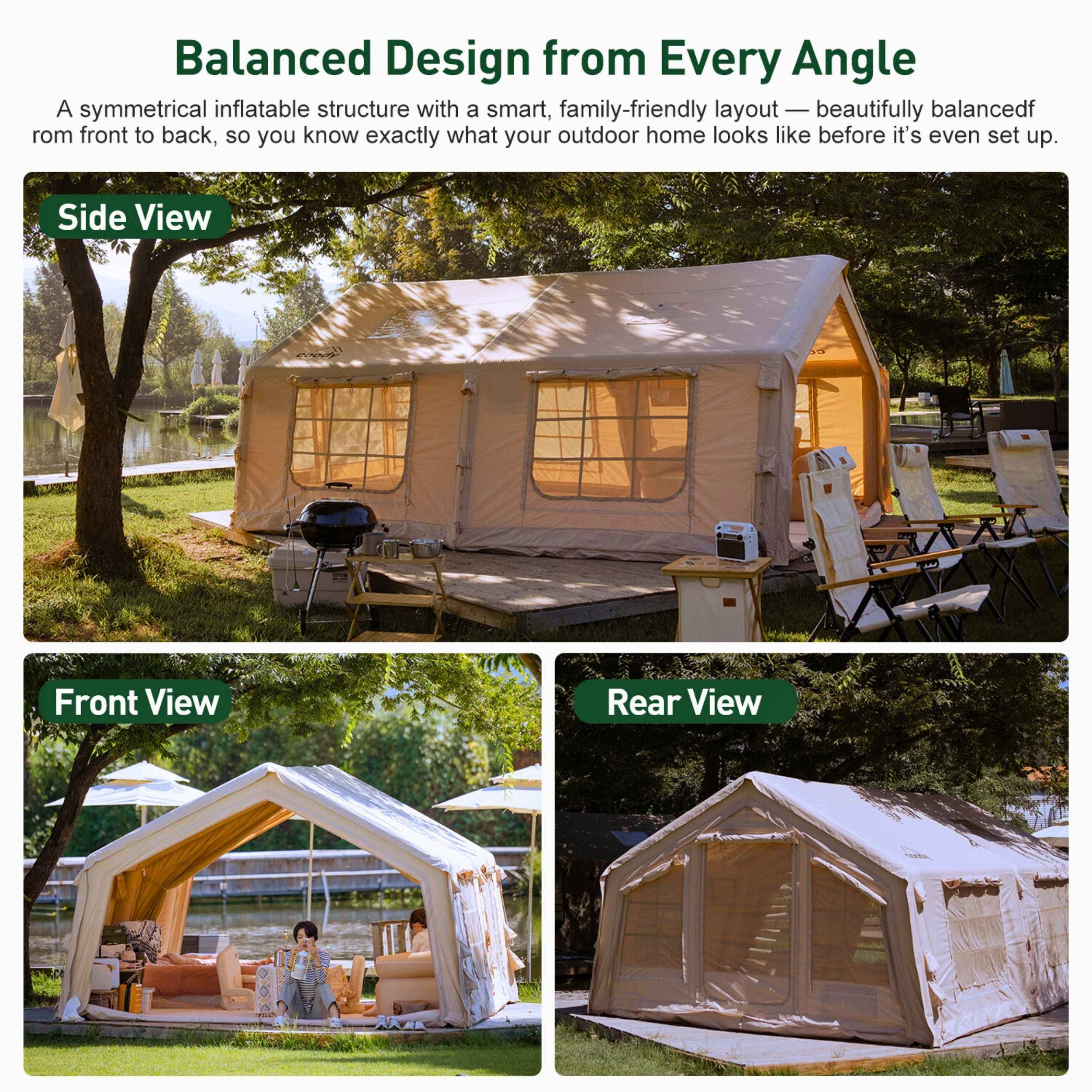 Coody Familia AirTent 17.2 Beige – Inflatable Tent (2-10 Person)