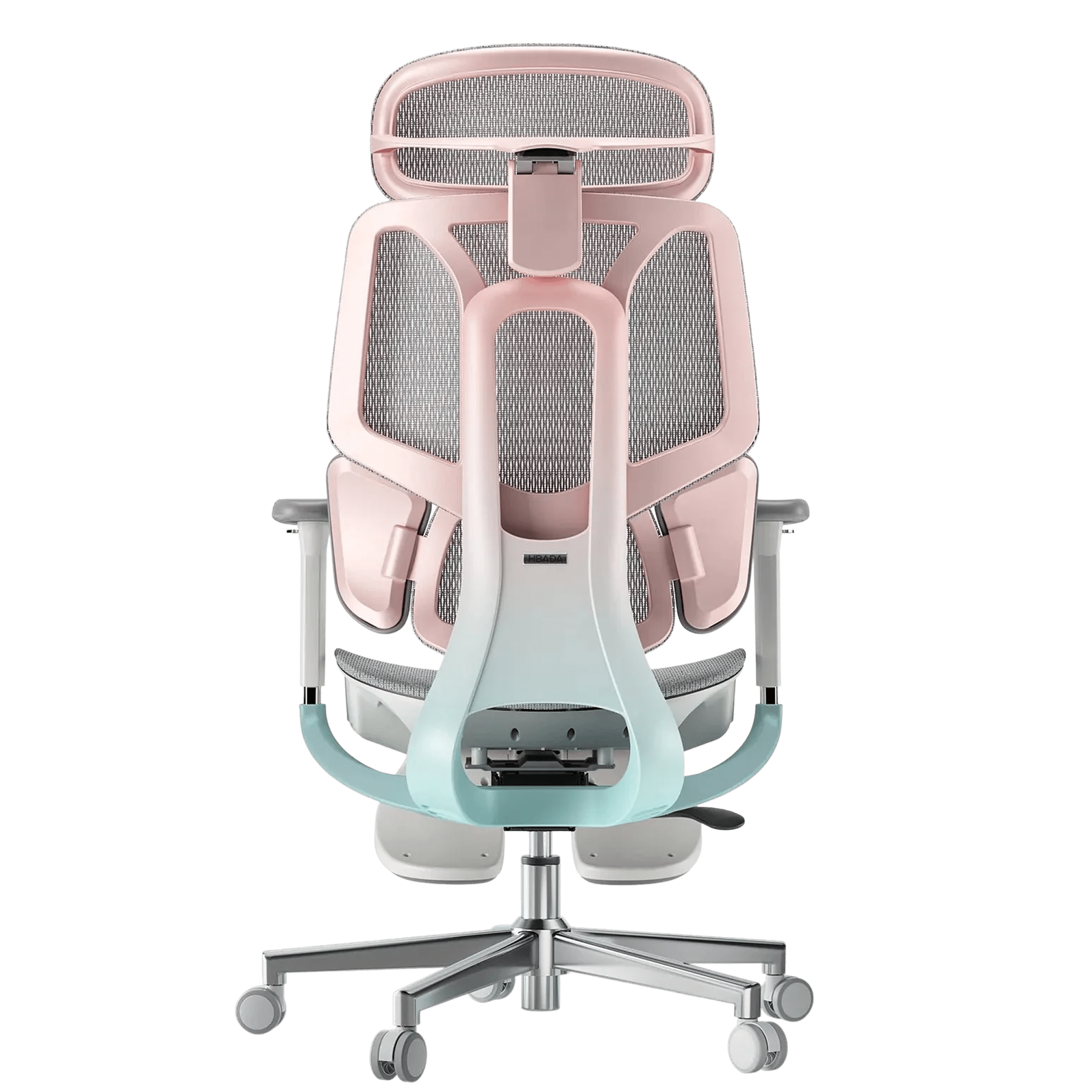 HBADA E3 Pro pink ergonomic office chair with heavy-duty mesh.