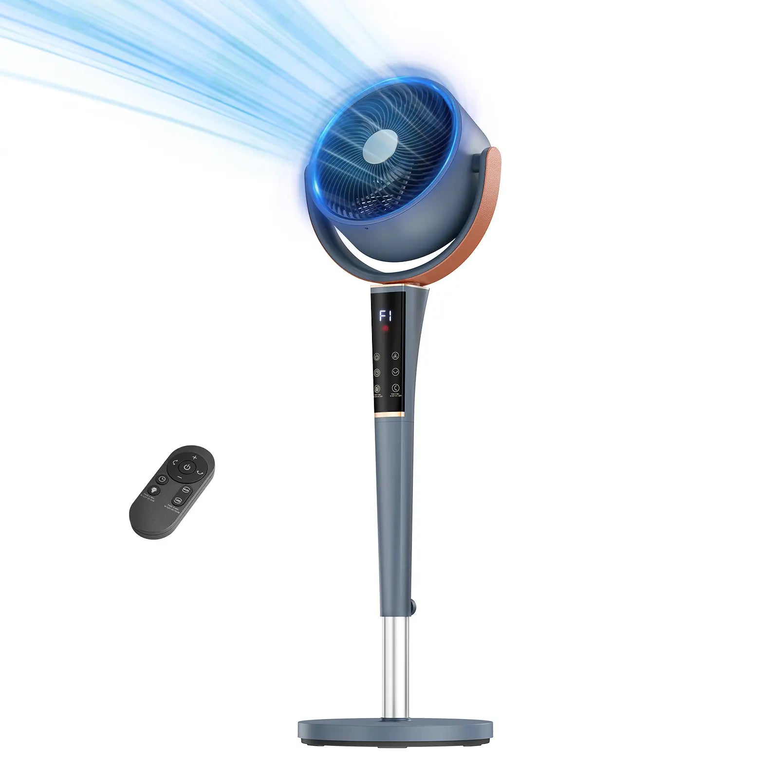 120 Oscillating Standing Fan - Grey