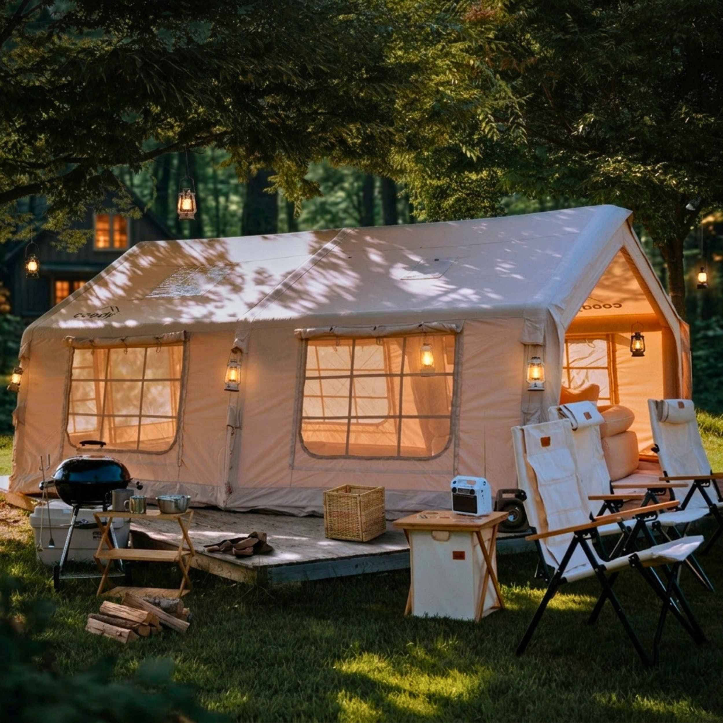 Coody Familia AirTent 17.2 Beige – Inflatable Tent (2-10 Person)