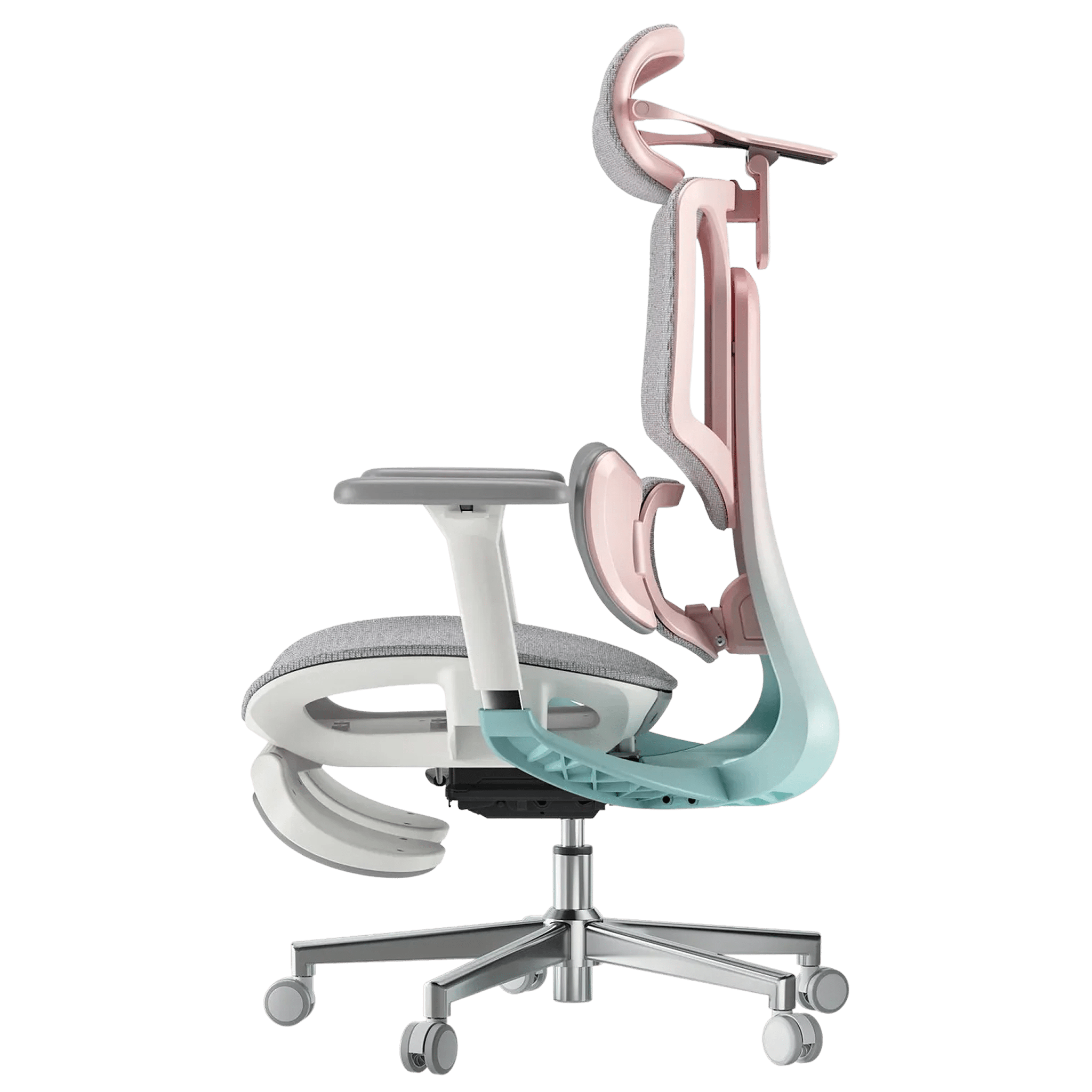 HBADA E3 Pro pink ergonomic chair with dynamic lumbar tracking.